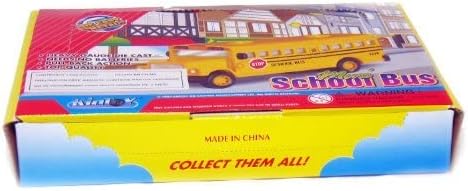 Miniatura 4 de KiNSFUN - Autobús escolar clásico de nariz larga de metal fundido a presión de 2 pulgadas con acción de tirón paquete de 12