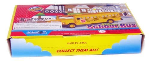 🚌 KiNSFUN Classic Long Nose School Bus 2½\" Die Cast Metal w/ Pull Back Action 12 Pack