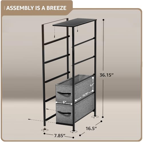 Sorbus 5-Drawer Narrow Dresser for Bedroom (Black) - image 3
