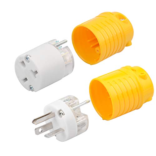 Maxworks 50541 4 Pc. Yellow Replacement Plug And Socket Set 6-20P And Nema 6-20R, 250V, 20A #TOP3
