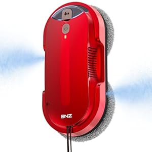 BNZ Window Cleaning Robot, K1, Red, Fensterreinigungsroboter - Automatisches Zwei-Wege-Sprühsystem mit dreifachem Sicherheitssystem, intelligenter Navigation, Fernbedienung