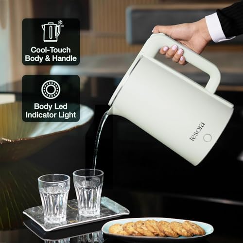 Image of Premium Electric Kettle | Auto Power Cut | Boil-Dry Protection | Cool Touch Double Wall | 1500 Watts |1-Year Warranty by Tesora (Green)