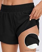 TIMEPAY Women's Running Shorts High Waist Quick Dry Athletic Shorts with Liner Workout Gym Yoga Shorts Black — image 5