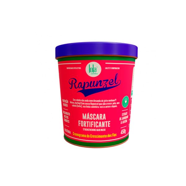 Lola Rapunzel Máscara Fortificante para Cabello con Jaborandi y Cafeína, Tratamiento Anticaída y Crecimiento, 450g