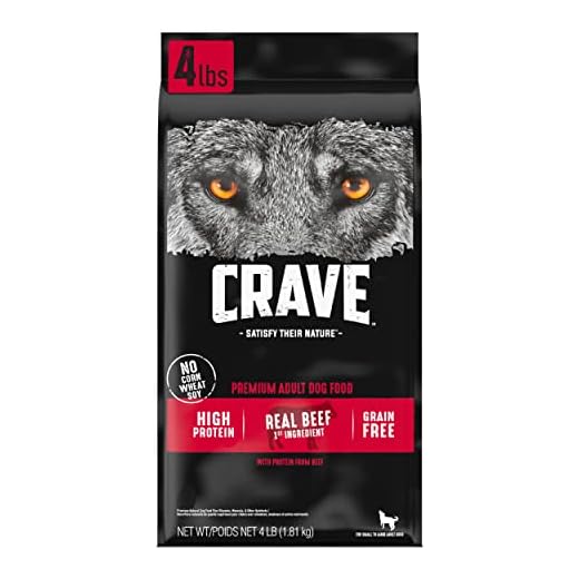 CRAVE Grain Free High Protein Adult Dry Dog Food, Beef, 4 lb. Bag