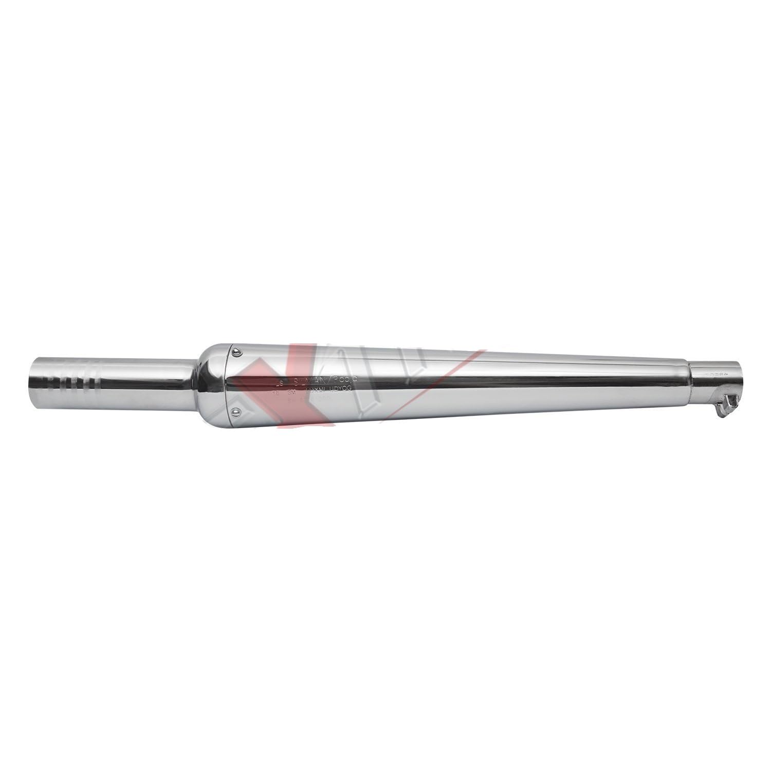 AllExtreme Goldstar Exhaust Jaali Silencer with Glasswool Compatible for BS3 and BS4 Model 350cc and 500cc (Chrome)-image-37