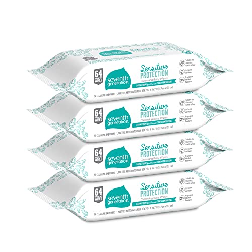 Seventh Generation Baby Wipes Refill With Tape Seal Sensitive Protection Unscented Baby Wipes 256 Count #TOP2