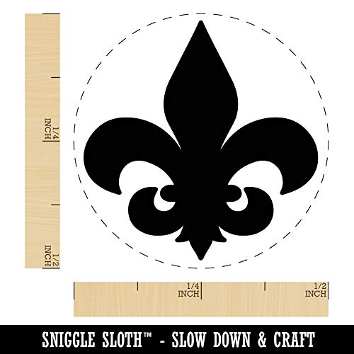 Fleur de Lis Solid Rubber Stamp for Stamping Crafting Planners - 1/2 Inch Mini