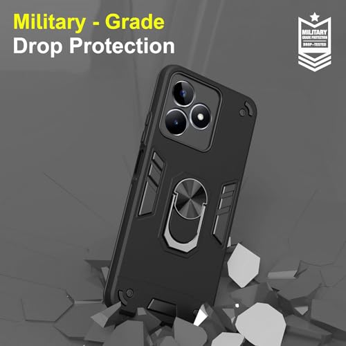 Image of NDCOM for Realme C53 Cover | Realme Narzo N53 Back Cover | Premium Realme C53 Back Cover | Slim Fit, Shockproof Protection | Ring Holder Case