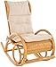 Luxor Schaukelstuhl Rattan Honig/Relaxsessel aus echtem Rattan mit Polsterauflage