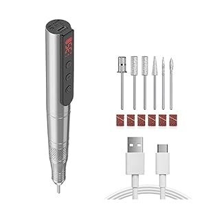 Nail Grinding Machine 35000RPM Electric Nail Drill Machine for Acrylic Nail Gel Polish, Professional Nail Lathe Nails Accessories and Tools for DIY Home or Salon Mani-Pedis