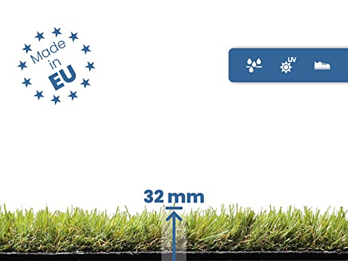 Premium Kunstrasen Rasen-Teppich Meterware - KORSIKA, 2,00m x 1,00m, Hochwertiger, UV-Beständiger, Wasserdurchlässiger Outdoor Bodenbelag für Balkon, Terrasse und Garten - Image 4
