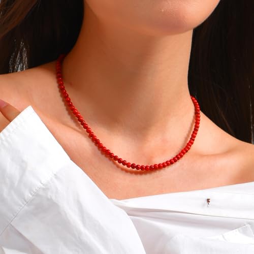 Turquoise Necklaces for Women Turquoise Beaded Necklace Handmade Bead Necklace 14K Gold Chain Boho Turquoise Choker Necklace Turquoise Jewelry for Women4