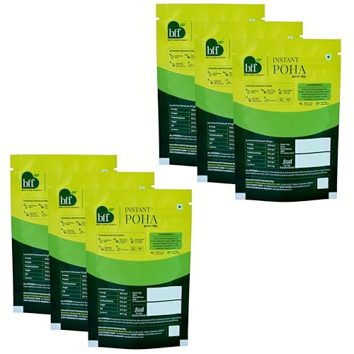 Image of Instant Poha Pack of 6 (90g Each) | Ready to Eat Indian Breakfast Mix | Just Add Hot Water | No Added Preservatives | Portable Pack for Travel, Office, or Home | Simple & Easy Meal Solution