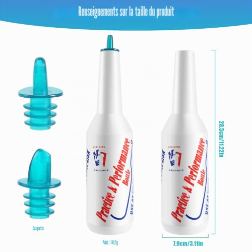 Gokelomg 2 Bouteilles de flair, ensemble de shaker à cocktail, bouteille de barman de flair, bouteille d'entraînement, bouteille d'exercice et de performance pour barman de flair, bouteille de – vue 7