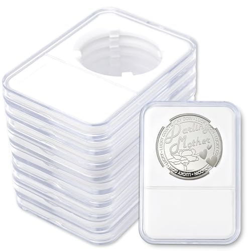 12 piezas Porta monedas acrílico 38mm blanco miniatura 1