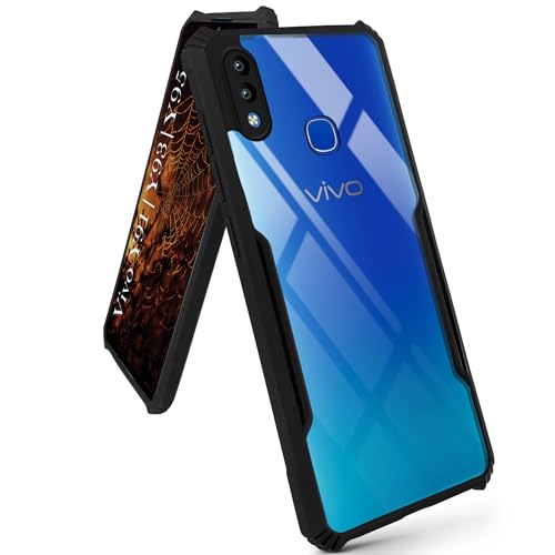 Image of Jkobi Hybrid Back Cover Case for Vivo Y91 | Vivo Y93 | Vivo Y95 (Shockproof with Polycarbonate Clear Panel | Professional Black)