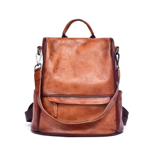 Sac à dos pour femmes de voyage vintage sac en cuir véritable de vache spacieux