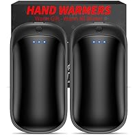 Lerat 2 Pack Hand Warmers Rechargeable, Portable Electric Hand Warmers Reusable, USB 2 in 1 Handwarmers, Outdoor/Indoor/Warm Gifts for Men Women Kids (Black&Black*2)