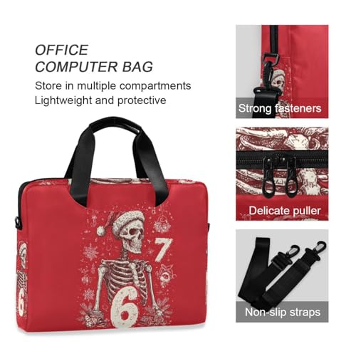 Maletín para laptop 15.6 in rojo con correa y manija miniatura 6
