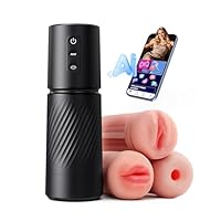 Tauara Masturbieren für Männer Masturbator AI-Interaktion, 3 Hülle Sex Spielzeug für die Männer, Taschenmuschi Sexspielzeug mit 10 Dual-Vibrations 10 Saugen, APP Masturbatoren Vibratorensets Sex Toys