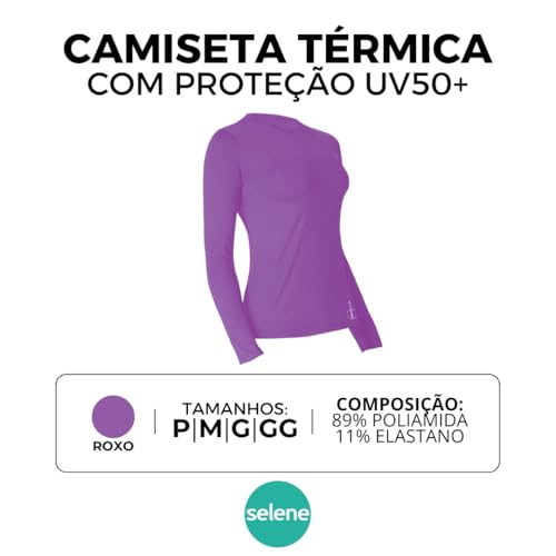 Camiseta UV50+ Manga Longa Selene Poliamida Feminino Adulto | Roxo | G