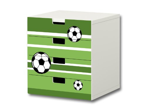 STIKKIPIX Fútbol Pegatinas Muebles | S4K10 | Adecuado para la cómoda con 4 cajónes STUVA de IKEA | (Mueble no Incluido)