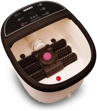 AGARO ROYAL Automatic Foot Spa Bath Massager With Heat, 6 Massage Rollers, Callus Remover, Adjustable Timer, speed & Temperature, Bubble Function For Soothing Massage