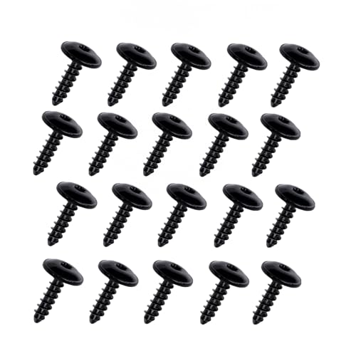 Image of 20Pcs Self Tapping Body Screws – M5 x 16mm Metal Car Body Screws – Flat Head Torx Black – for Bumper, Mudguards, Wheel Arches, Grille, Chassis, DIY Repairs