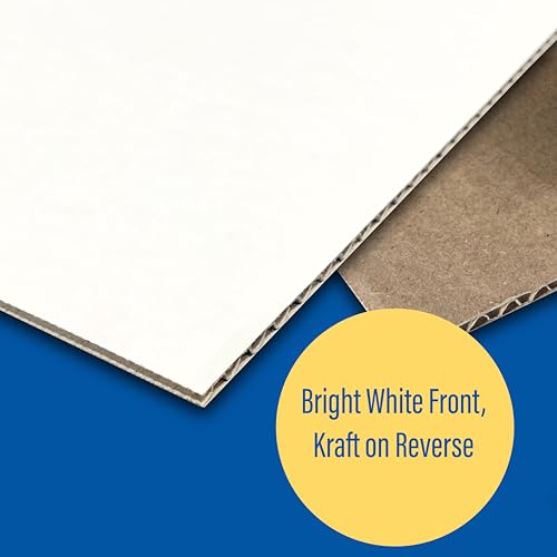 Image of Flipside Products 20 inch x 30 inch White Corrugated Project Sheet, Sign Making, Artwork, Crafts, Mount Photos, Pack of 10