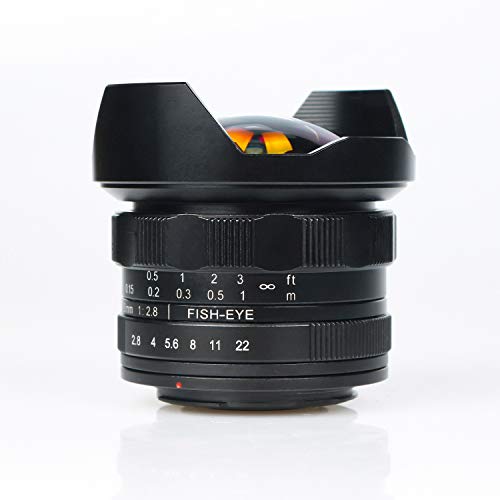 HUABAN 7.5mm F2.8 180°���L�p�}�j���A���v���C�����჌���Y E�}�E���gAPS-C�~���[���X�J���� A33 A35 A37 A55 A57 A58 A65 A68 A3000 A3500 A5100 A60000 A6100 A6300�A