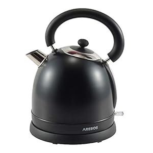 AREBOS Waterkoker | roestvrij staal | retro design | 1.8L | 3000W | cool touch handvat | oververhittingsbeveiliging…