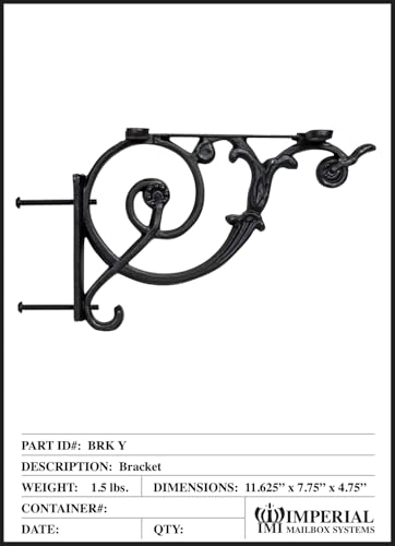 Imperial Mailbox Systems Y Bracket (Black) (My Post Diameter is 2 3/8