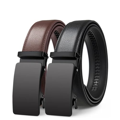 Men's Four Seasons Automatic Genuine Leather Belt 3.5Cm Adjustable Business Belt