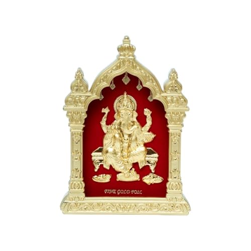 Image of EKA Temple Series Ganesha | Gold Foil Divine Tabel Top | Ganpati Showpiece for Home Temple, Pooja Room & Office Decor | Ideal, Housewarming & Spiritual Gift (8.5cm X 5.5CM X 11.5CM)