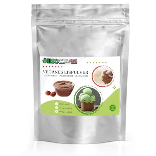 Gino Gelati Schoko Eis Veganes Eis Pulver Zucker-, laktosefrei, schnelle und einfache Zubereitung, Made in Germany, Dessertmischung, für Laktoseintolerante (10 Kg, Nougat)