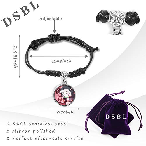 6Pcs Slayer Leather Braided Bracelet Anime Wristband Cosplay Jewelry Glass Gemstone Gifts (Br-Slayer 6) #TOP1