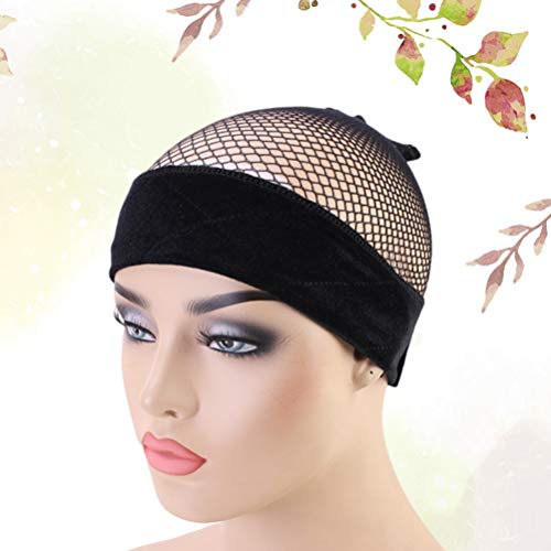 Lurrose Elástico fixo peruca bandana peruca capa de malha malha ajustável peruca touca acessórios pe