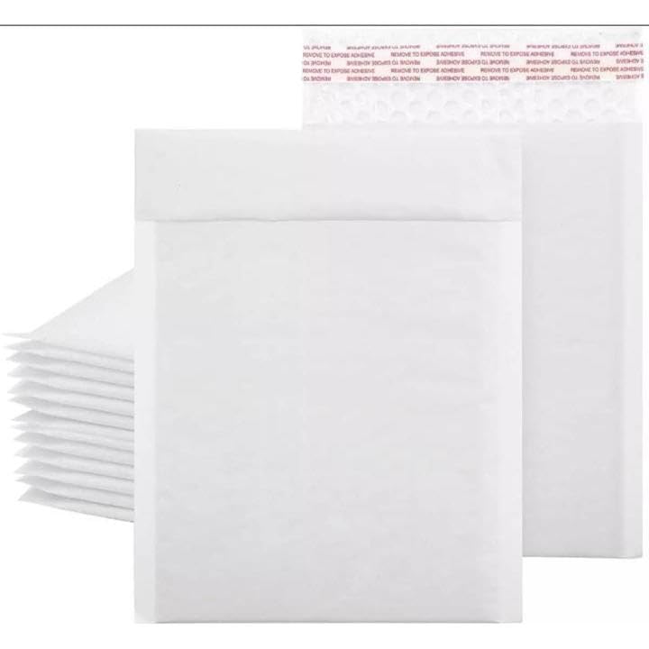 M7 Packaging Bubble Mailers Brown or White 100 Pack Paper Bubble Mailers, Self-Seal Adhesive Shipping Bags, Cushioning Padded Envelopes for Shipping, Mailing, Packaging (White, 220x270mm)