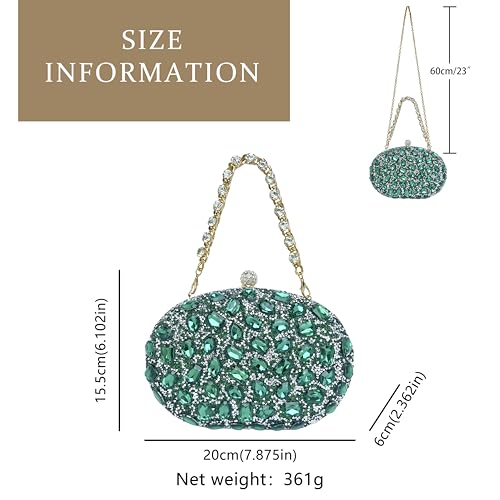 Image of Sparkling Crystal Diamond Women's Rhinestone Clutch Purse with Round Pearl Clasp