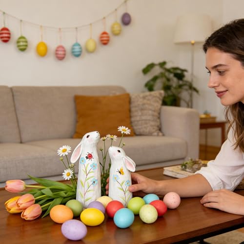 Figurines de lapin de Pâques pour égayer une bibliothèque ou une coiffeuse - 4