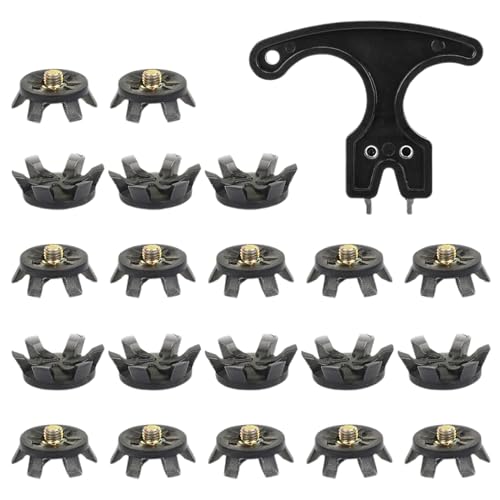 ゴルフシューズスパイク交換用 | 20個 ゴルフシューズ用 ソフトスパイク | 滑り止めスタッド付属 レンチ同梱 安定性スポーツアクセサリー ランニング フィールド トレイル対応