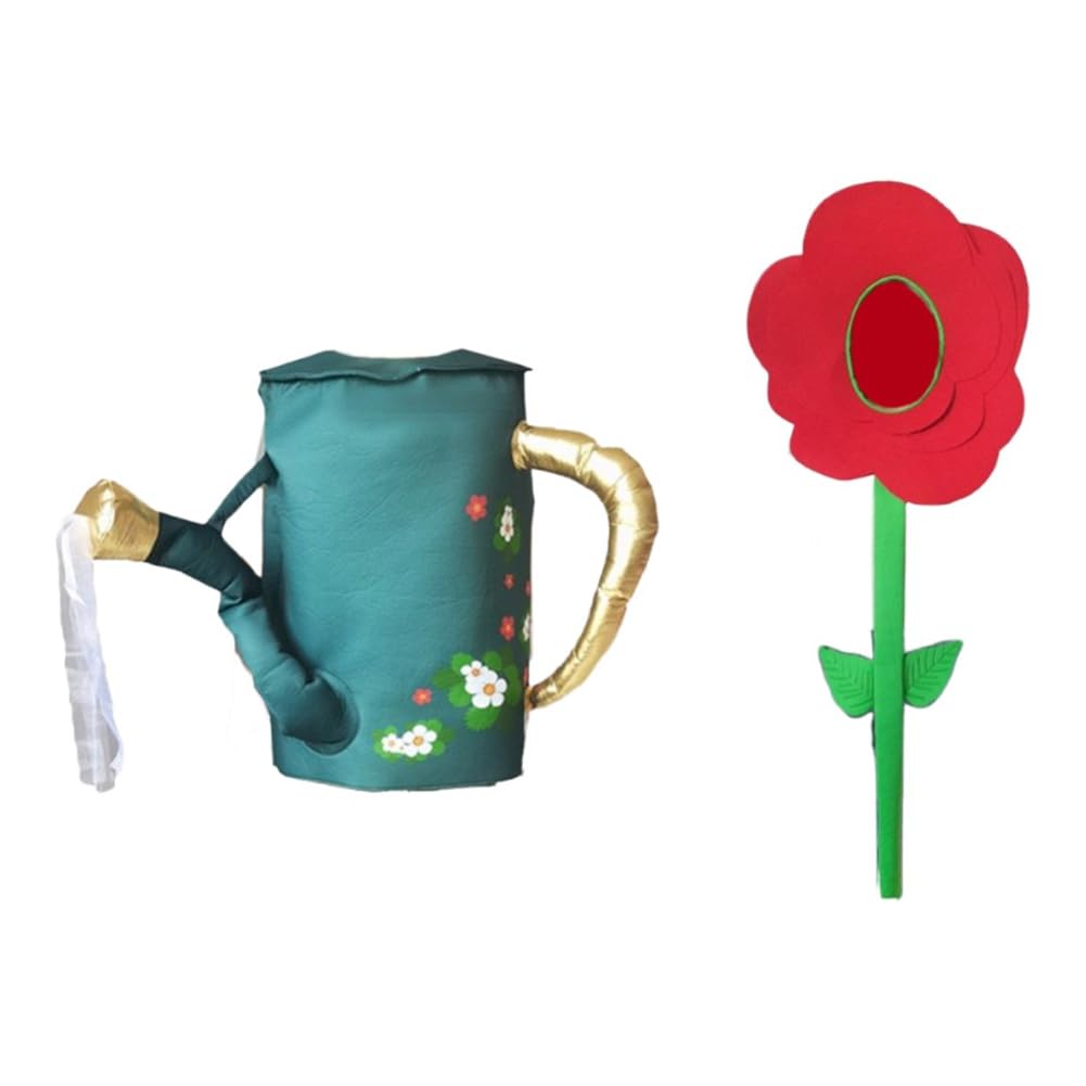 2 szt. kwiat i konewka kostium posypki rośliny ogród kwiaty bonsai przebranie cosplay kostiumy na imprezę dla dorosłych, jeden rozmiar