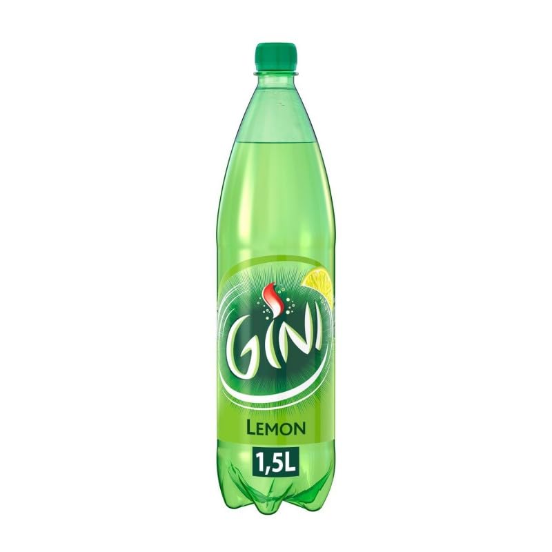 GINI Lemon 1.5L, boisson gazeuse rafraîchissante au citron pour une pause pétillante unique- Lot De 2