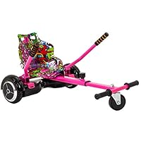 iRollers HoverKart Pink Graffiti Kart Attachment Fits All Hoverboards Swegways .6.5\u201D, 8\", 10\" Adjustable Hoverboard seat go Kart for Hoverboard Compatible Sleek Cool UK Seller Limited Edition