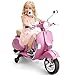 COSTWAY Scooter Électrique Vespa pour Enfants 3-8Ans avec Batterie 6V, Charge Max 25KG, Porteur Scooter avec Emplacement USB/TF, 2 Roues Auxiliaires, Effet Sonore et Lumineux, 107x49,5x82cm (Rose)