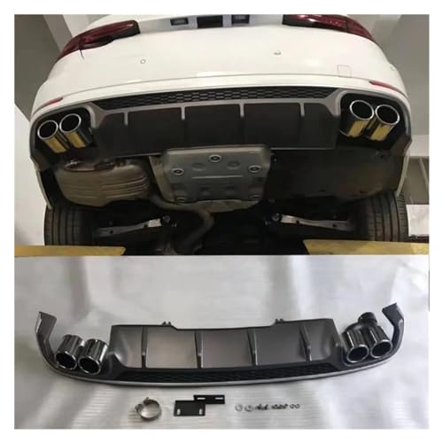 Parachoques trasero Audi A4 B9 con difusor ABS negro brillante duradero 3