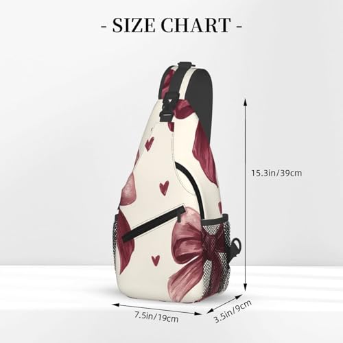 Crimson Bow Multi Functional Adjustable Single Shoulder Crossbody Bag,Casual Chest Bag, Suitable For Daily Travel,Unisex3