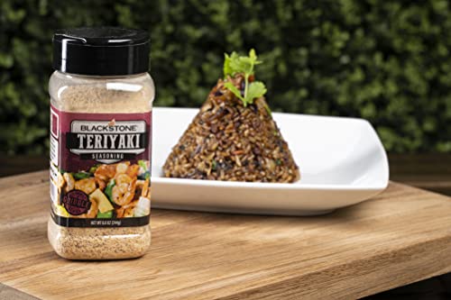 Image of BLACKSTONE Teriyaki Seasoning for Jerky, Chicken, Salmon, Fish, Shrimp, Pork, Beef, 4120, BBQ Grill Grilling Seasoning & Spices - Dry Teriyaki Powder Seasoning, Black