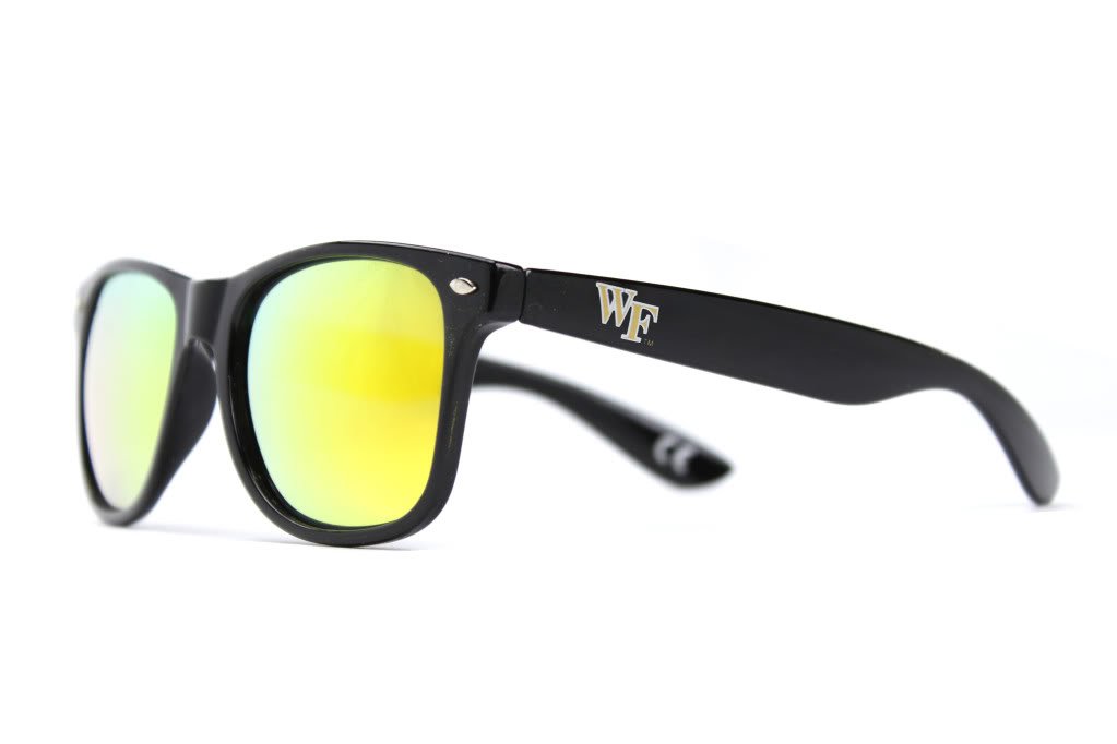Society43NCAA Wake Forest Demon Deacons WF-4 Black Frame, Gold Lens Sunglasses, One Size, Black